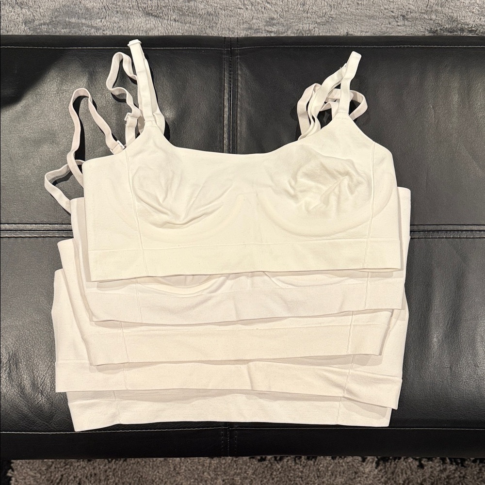 Free people Women's White Seamless Bras - set of 5